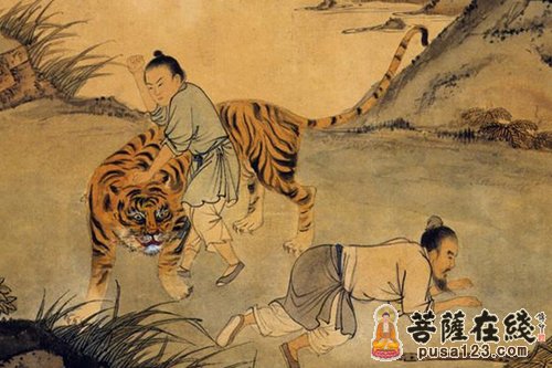 佛教-古代孝敬父母的故事-扼虎救父 佛教-古代孝敬父母的故事-扼虎救父