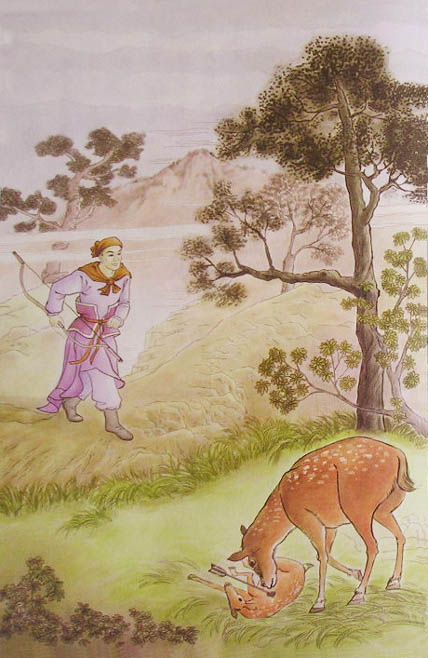莲池大师-莲池大师戒杀放生文图说:母鹿断肠 莲池大师-莲池大师戒杀放生文图说:母鹿断肠