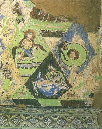 佛教-菱格本生故事画局部 克孜尔第一七窟