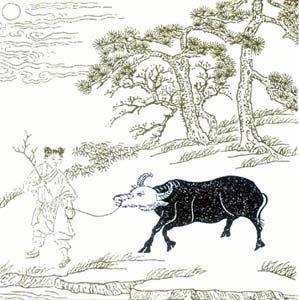 佛教-《牧牛图颂》受制第三