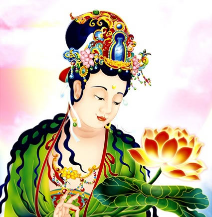 佛教-大势至菩萨头顶上的宝瓶 佛教-大势至菩萨头顶上的宝瓶